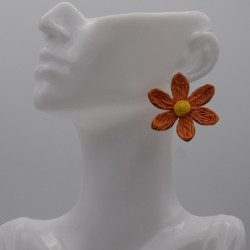 Boucle Raphia Orangé