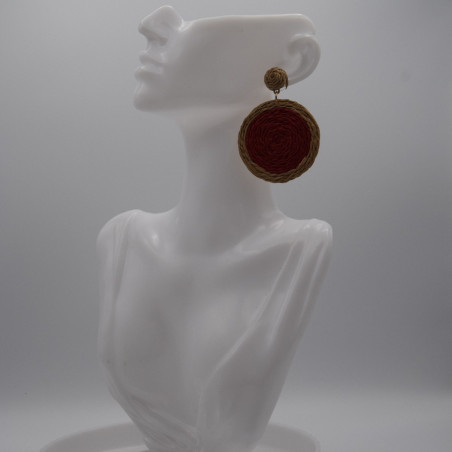 Boucle Raphia Bordeau