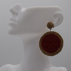 Boucle Raphia Bordeau