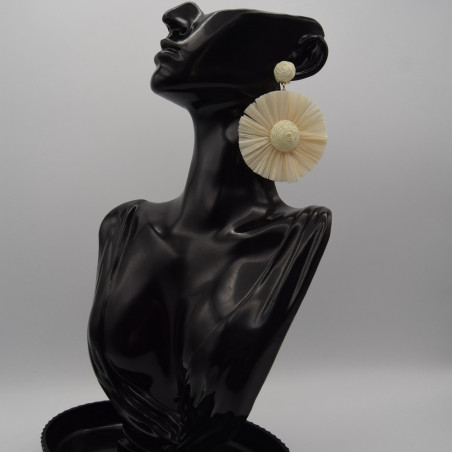 Boucle Raphia Beige Clair Gerbera