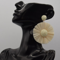 Boucle Raphia Beige Clair Gerbera