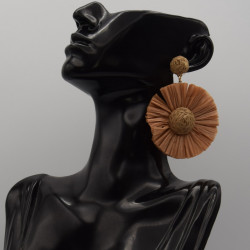 Boucle Raphia Naturelle Gerbera