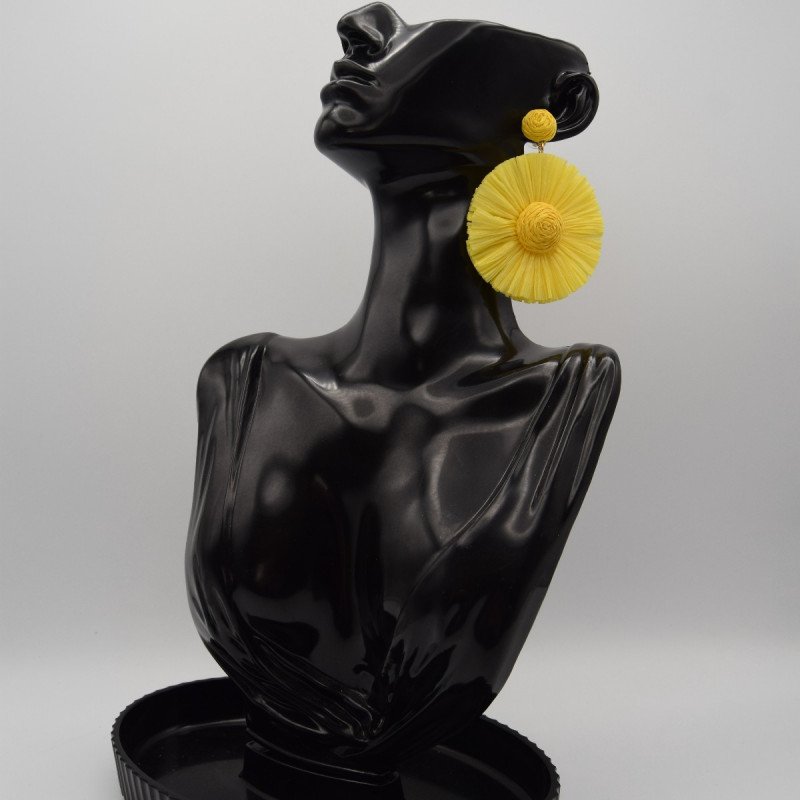 Boucle Raphia Jaune Gerbera