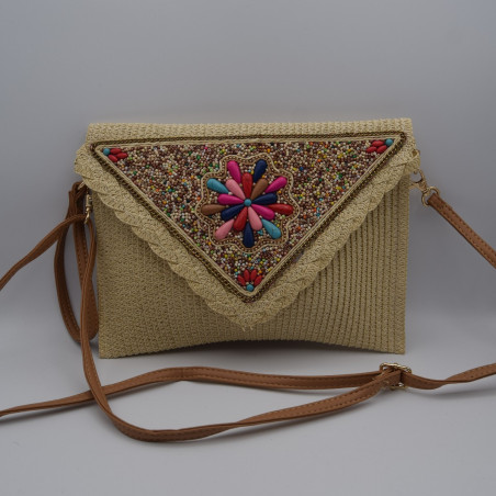 Sac Raphia Perlé
