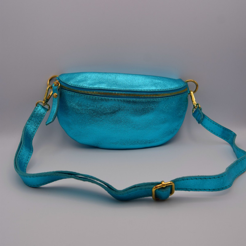 Sac Banane Cuir Irisé bleu Sac Banane Cuir Irisé bleu