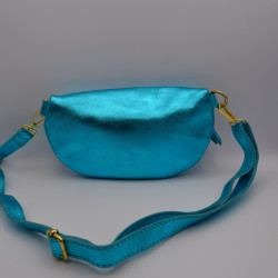 Sac Banane Cuir Irisé bleu