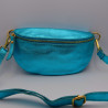 Sac Banane Cuir Irisé bleu