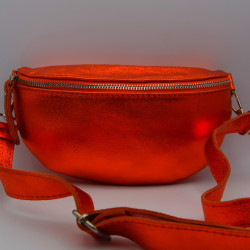 Sac Banane Cuir Irisé Orange