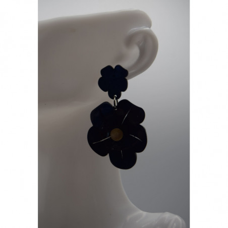 Boucle Fleur Bleu Marine