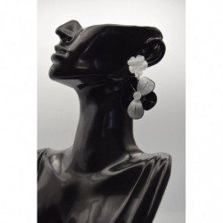 Boucle Fleur Noir/ Blanc