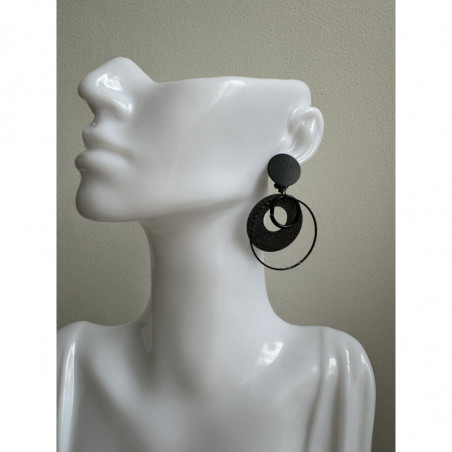 Boucle creole noir double