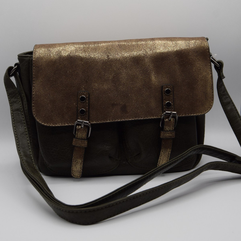 Sac Linda kaki/ brillant souple Sac Linda kaki/ brillant souple