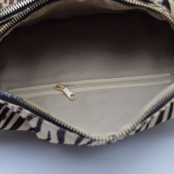 Sac Banane Zébré Croute De Cuir