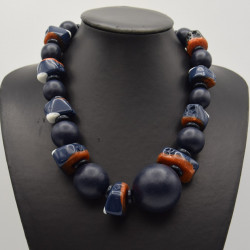 Collier Boules Bleu