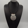 Collier Caoutchouc Noir et Gris