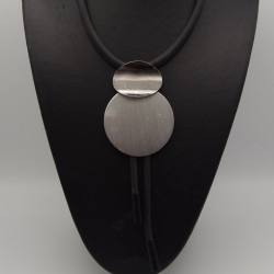 Collier Caoutchouc Noir et Gris