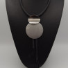 Collier Caoutchouc Noir et Gris