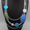 Collier Caoutchouc Bleu