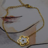 Bracelet Acier Inoxydable Fleur or