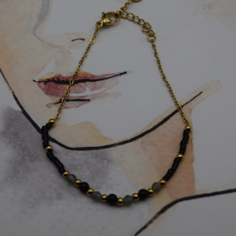Bracelet ACier Inoxydable Noir/ Gris Bracelet ACier Inoxydable Noir/ Gris