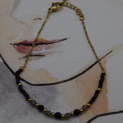 Bracelet ACier Inoxydable Noir/ Gris