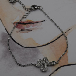 Bracelet Acier Inoxydable Serpent Argenté