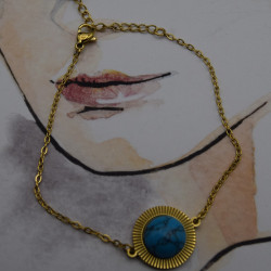 Bracelet Acier inoxydable Pierre Bleu
