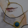 Bracelet Acier inoxydable Pierre Bleu