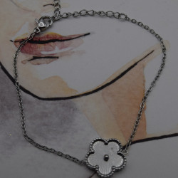 Bracelet Acier inoxydable fleur Nacré