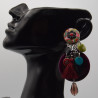 Boucle Pompons Bordeaux IKITA