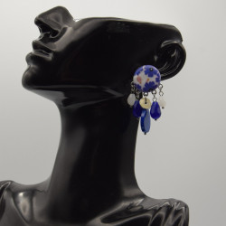 Boucle Fleur Bleu IKITA