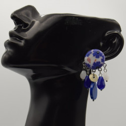 Boucle Fleur Bleu IKITA